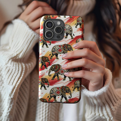 Tribal Elephant Graphic Design for Custom Phone Case - Walk Greener