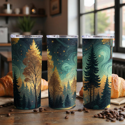 Enchanting Forest Night Sky Tumbler Travel Mug