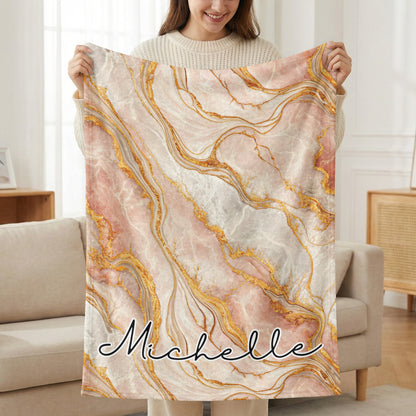 Custom Marble Design Personalized Blanket Michelle