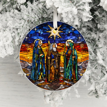 Stained Glass Nativity Scene Hanging Ornament product type