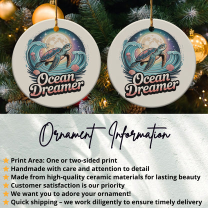 Ocean Dreamer Turtle Design Two-Sided Ornament product