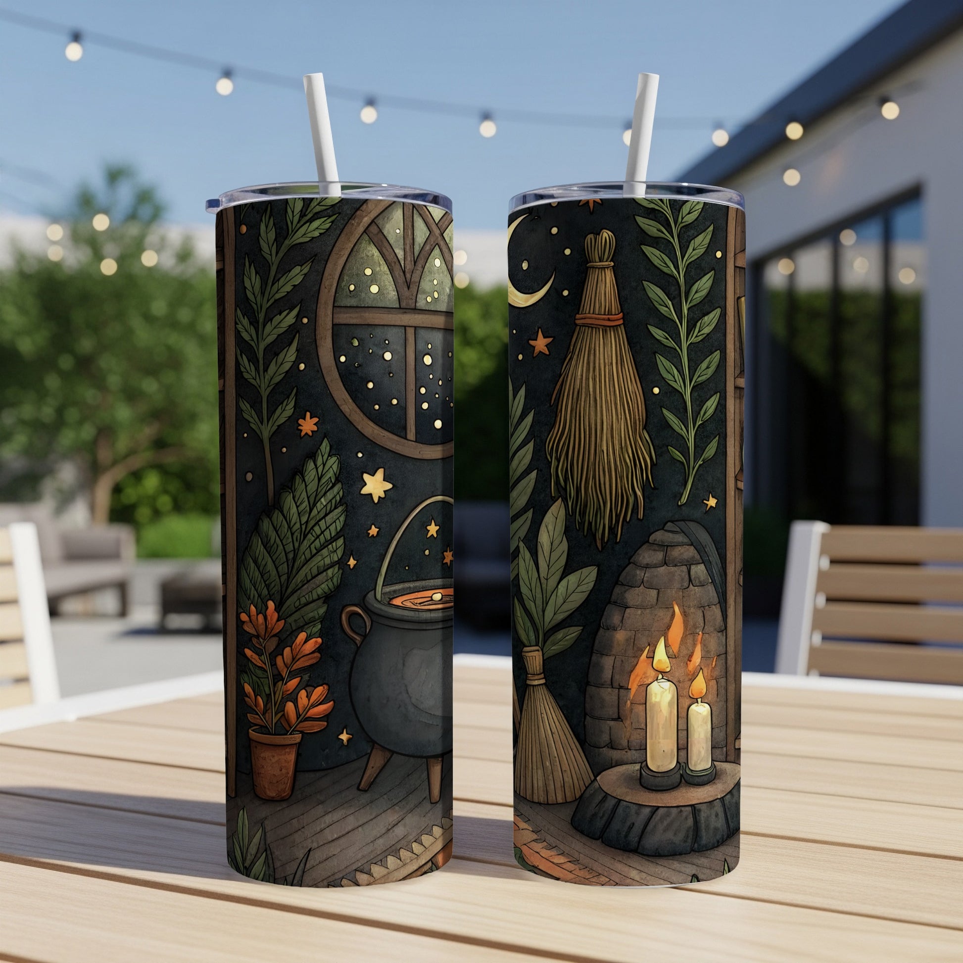 Magical Witchy Cauldron and Broomstick Tumblers