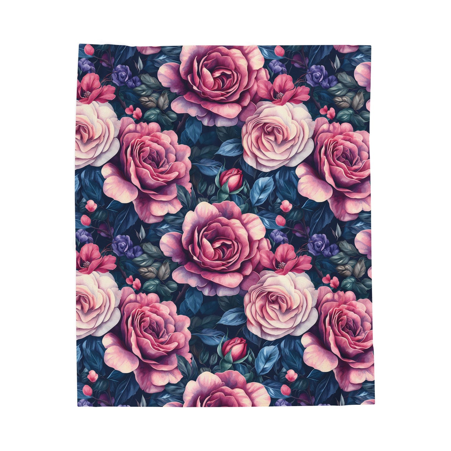 Floral Velveteen Plush Blanket - Cozy Home Decor for Floral Lovers