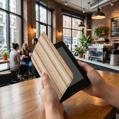 Stylish Tablet Cover with Elegant Striped Pattern Design