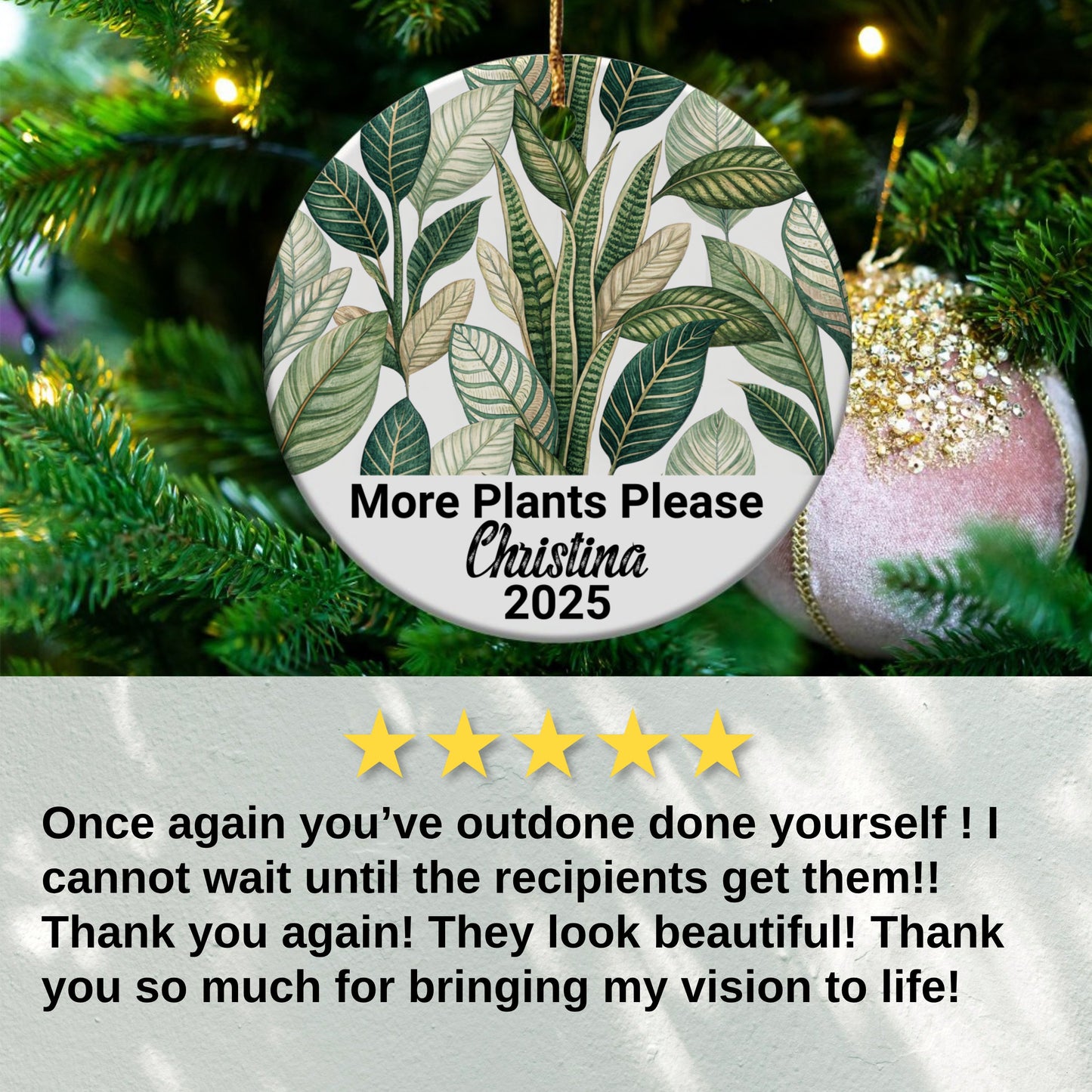 Custom Botanical Christmas Tree Ornament product