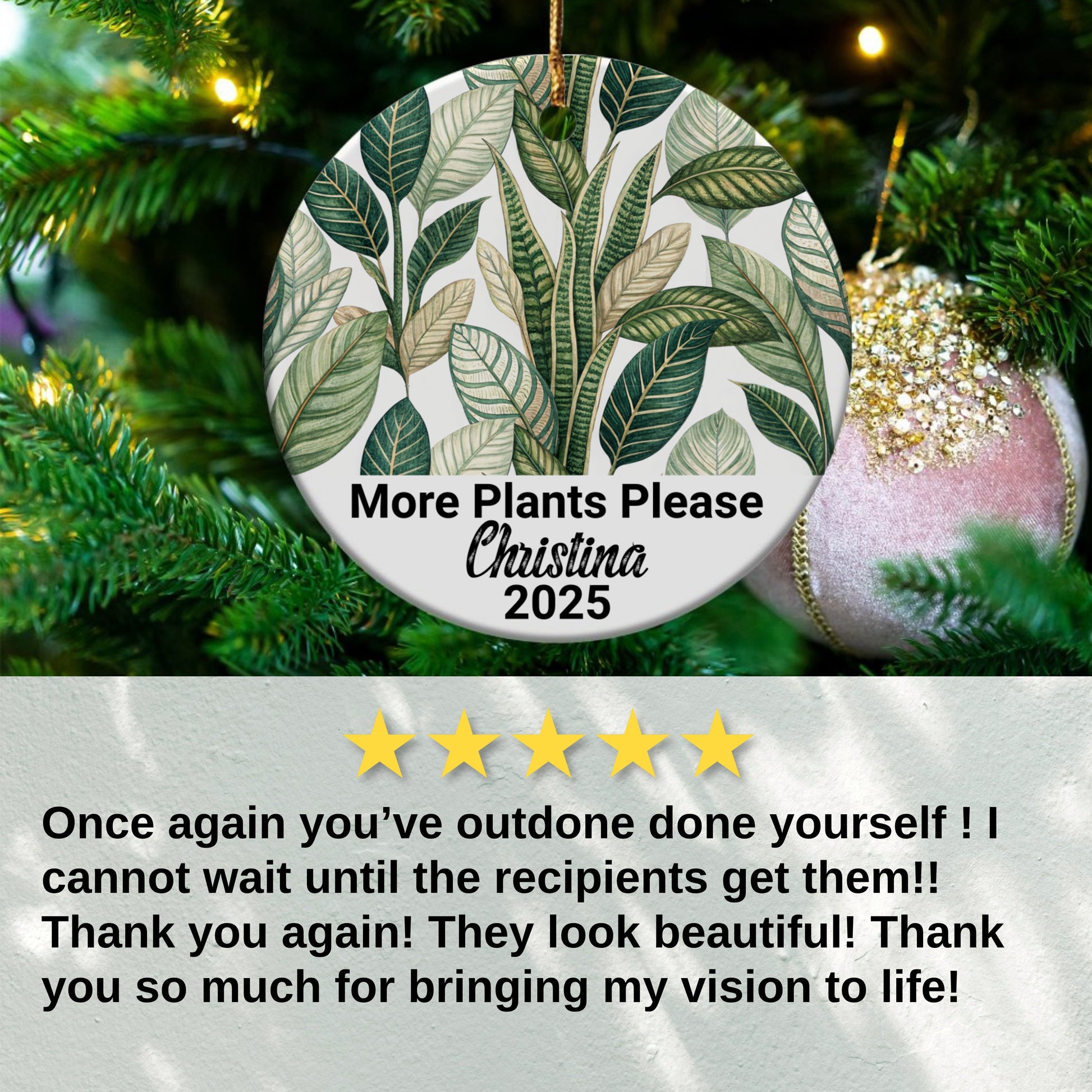 Custom Botanical Christmas Tree Ornament product