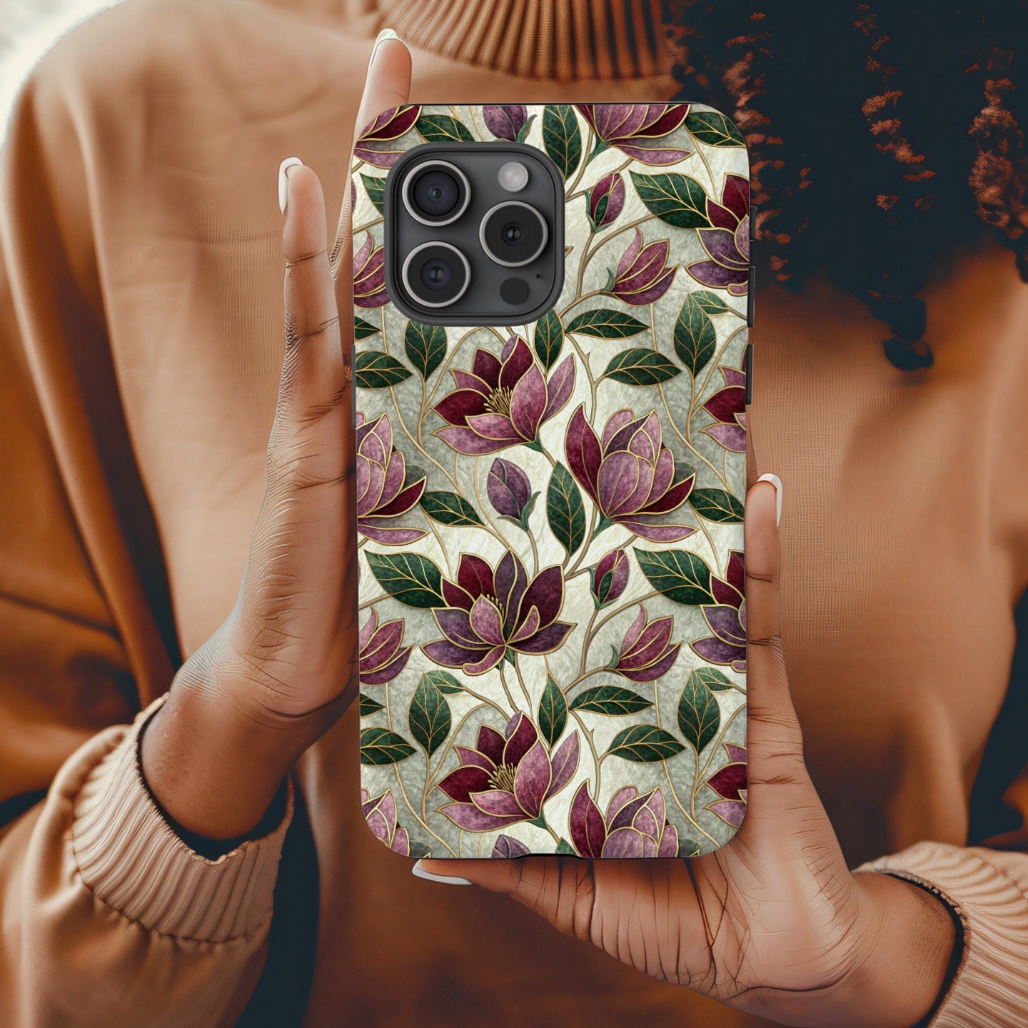 Elegant Floral Patterned Protective Phone Case