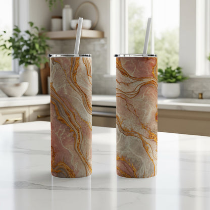 Elegant Marble Design Insulated Tumbler Product
