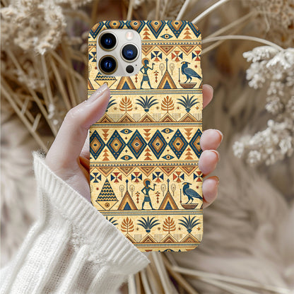 Egyptian Style Pattern with Figures Aztec Inspired Custom Phone Case - Walk Greener