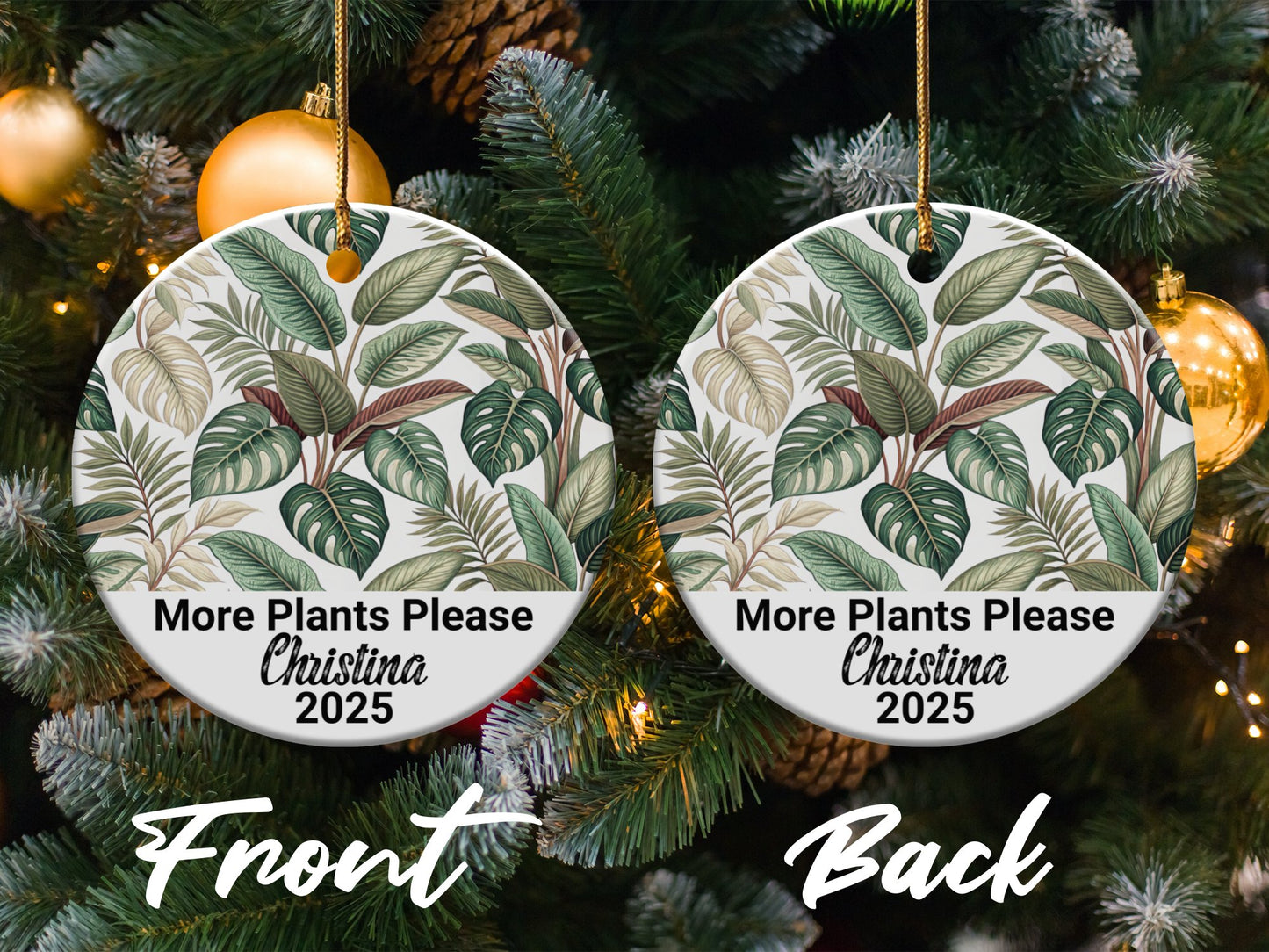 More Plants Please Customizable Round Ornament product