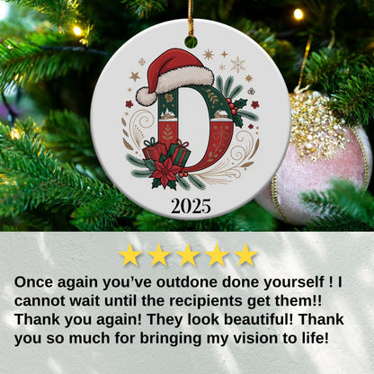 Custom Christmas 2025 D Monogram Ornament product