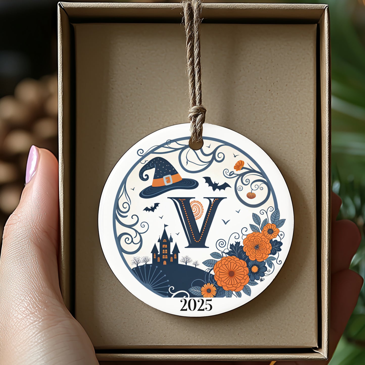 Halloween Personalized Initial Ornament 2025 product