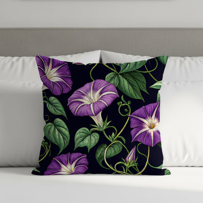 Elegant Purple Flower Print Throw Pillow Pillow