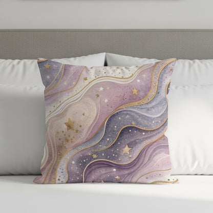 Abstract Pastel Waves and Stars Design Pillow Product