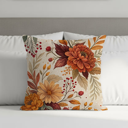 Autumn Floral Decorative Pillow Cover for Home Decor