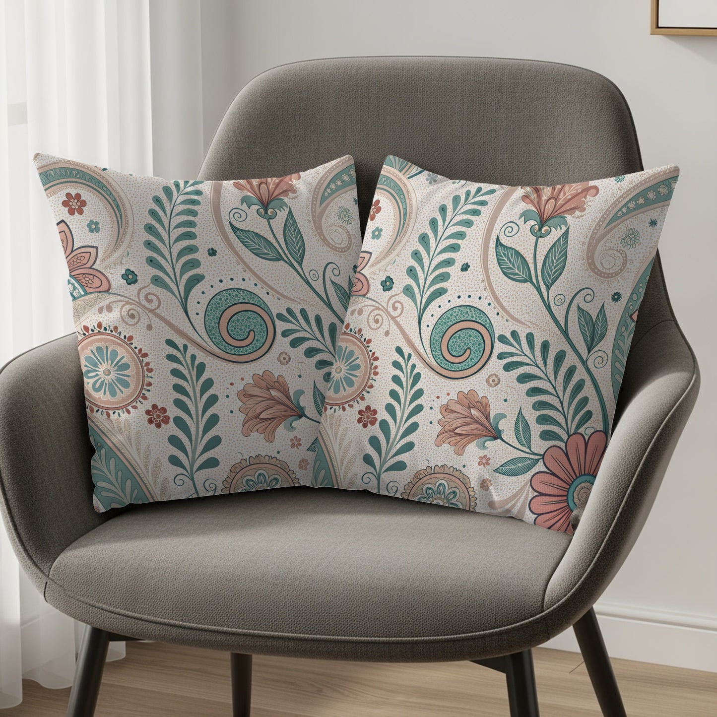 Floral Pattern Decorative Throw Pillow Covers Set