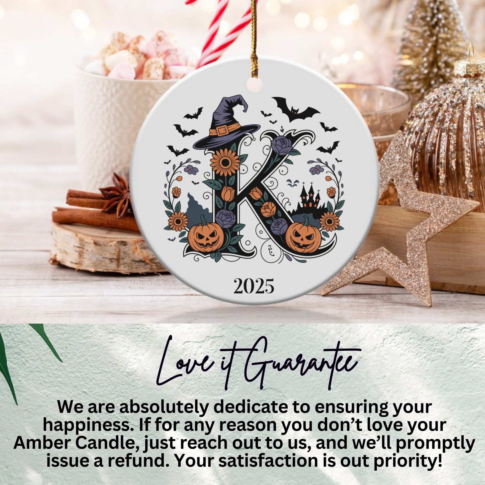Halloween Personalized Initial Ornament product