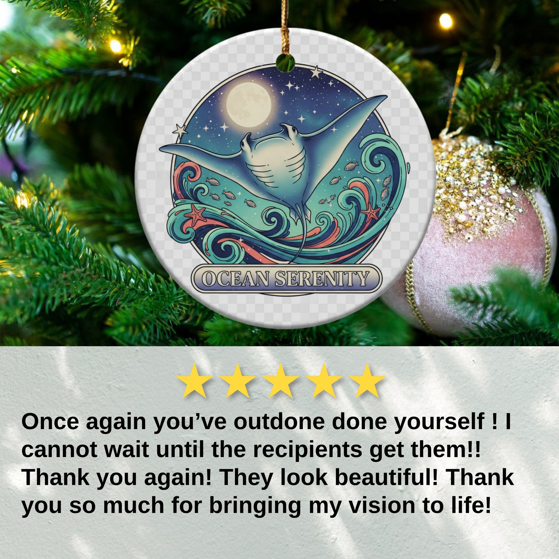 Ocean Serenity Themed Christmas Ornament product type