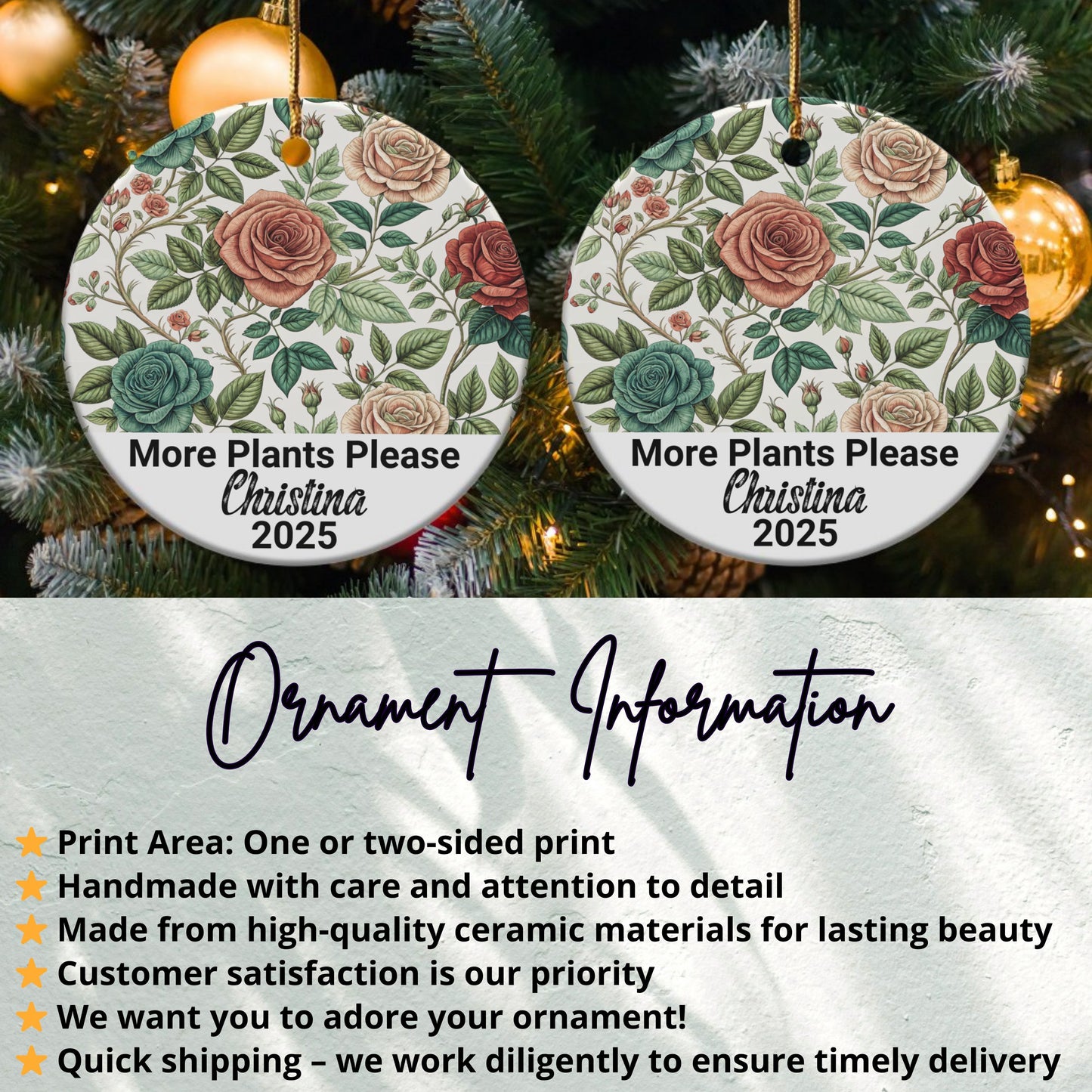 More Plants Please Personalized Ornament product