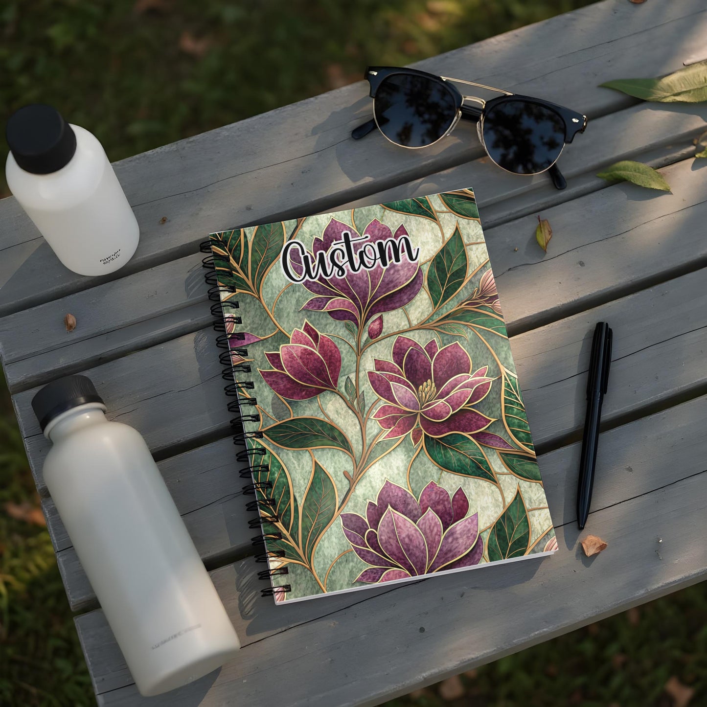 Custom Floral Design Spiral Bound Notebook for Creatives