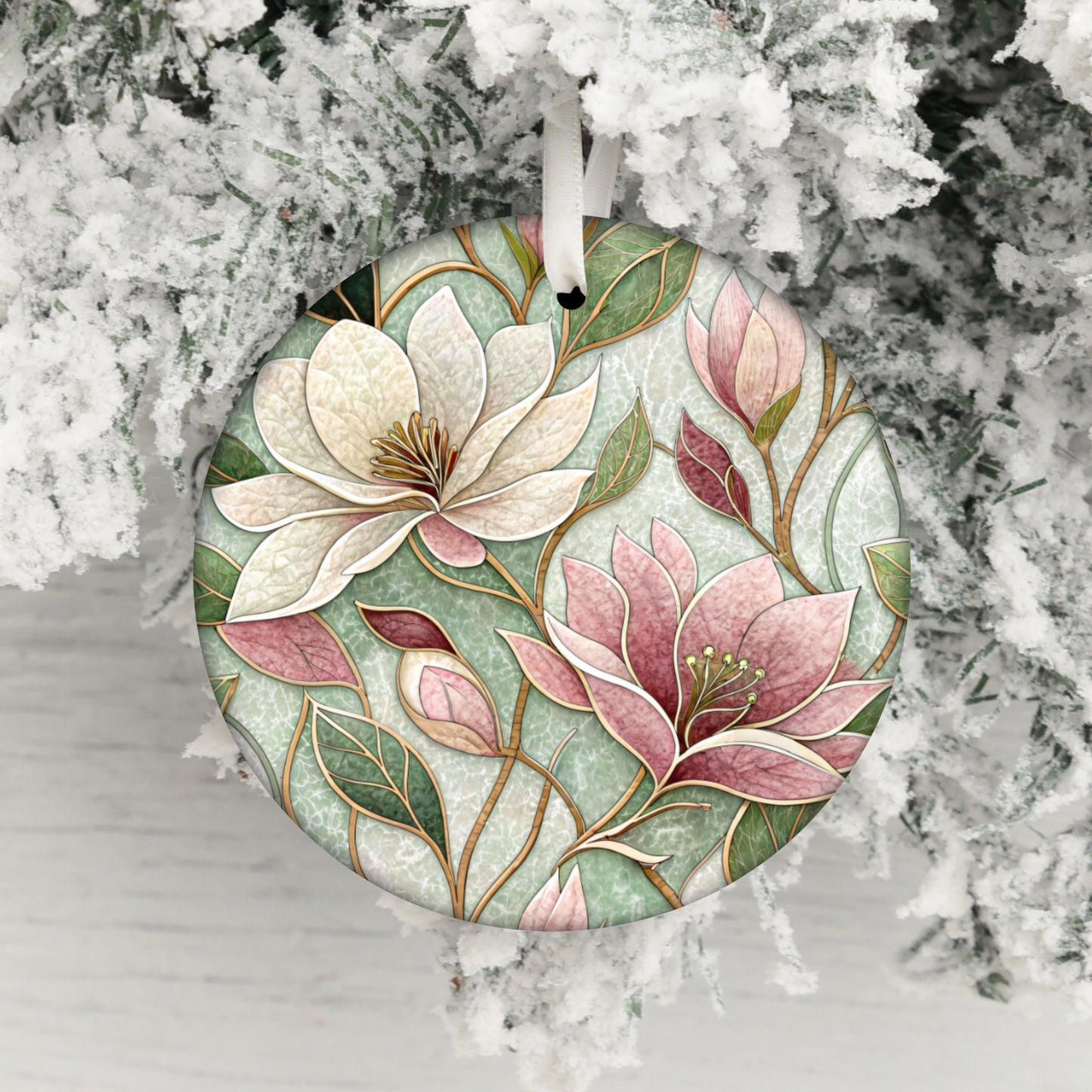 Floral Holiday Ornament with Beautiful Flower Design
