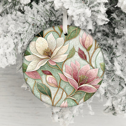 Floral Holiday Ornament with Beautiful Flower Design