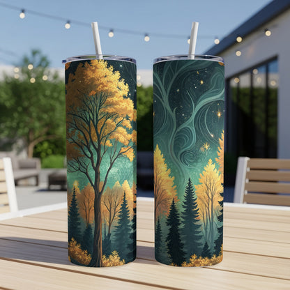 Enchanting Forest and Starry Sky Design Tumblers