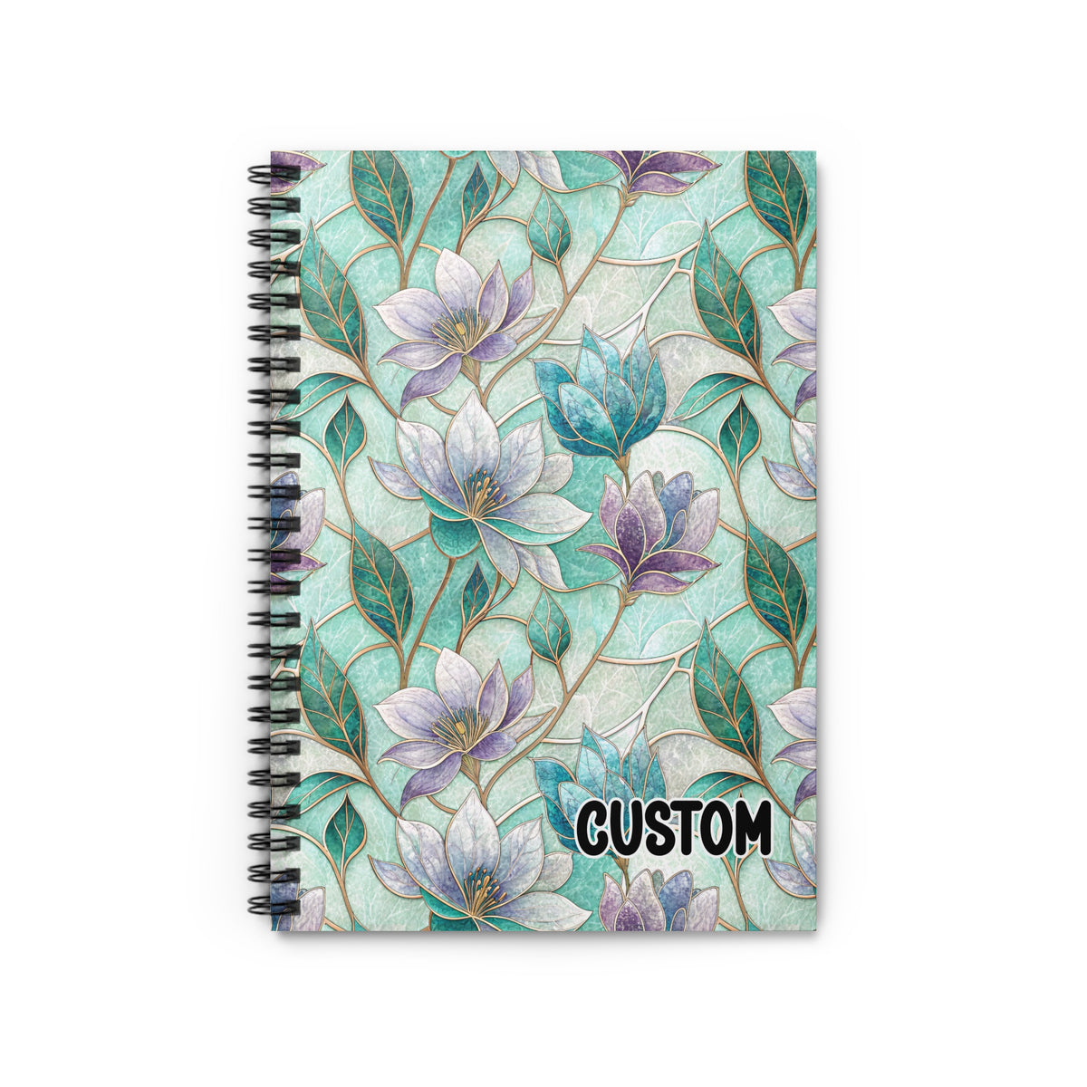 Floral Pattern Custom Spiral Bound Notebook