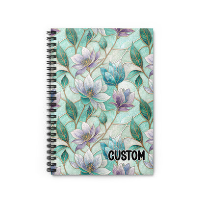 Floral Pattern Custom Spiral Bound Notebook