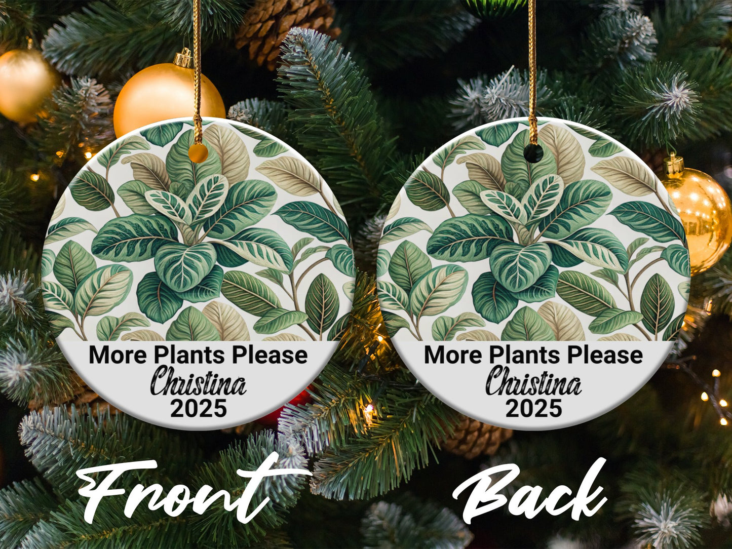 Personalized More Plants Please Christmas Ornament product type