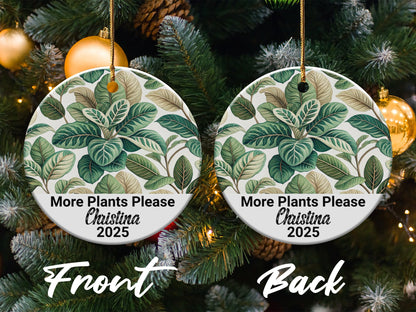 Personalized More Plants Please Christmas Ornament product type