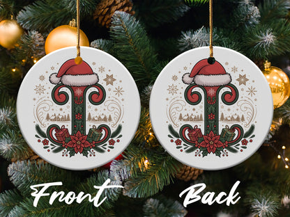 Santa Hat Floral Pattern Christmas Ornament product