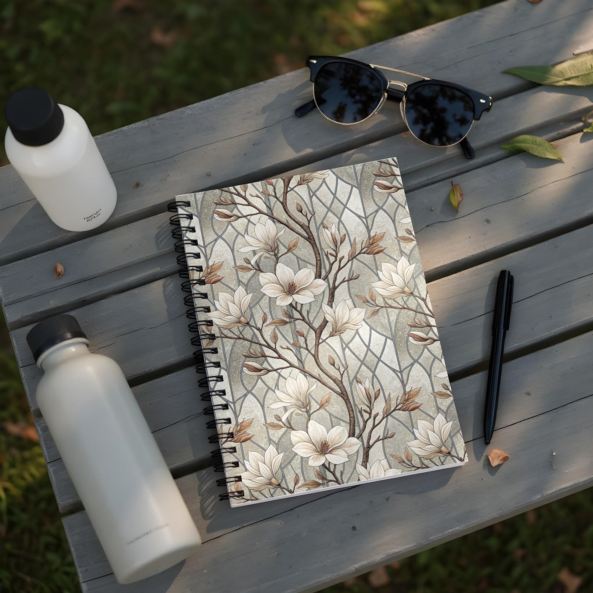 Floral Patterned Notebook with Elegant Blossoms Design