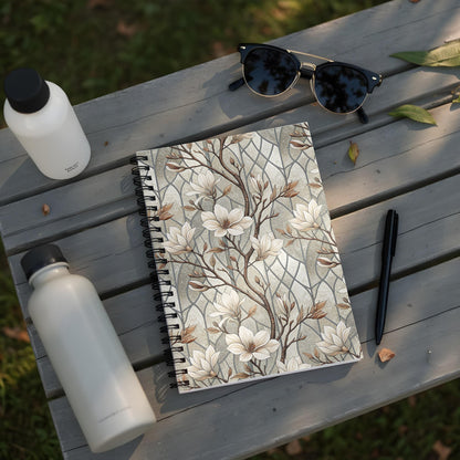 Floral Patterned Notebook with Elegant Blossoms Design