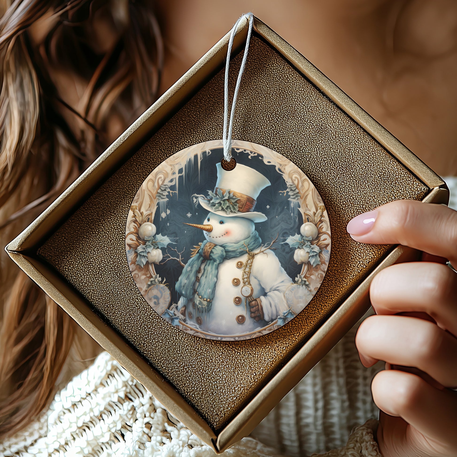 Elegant Snowman Christmas Ornament product