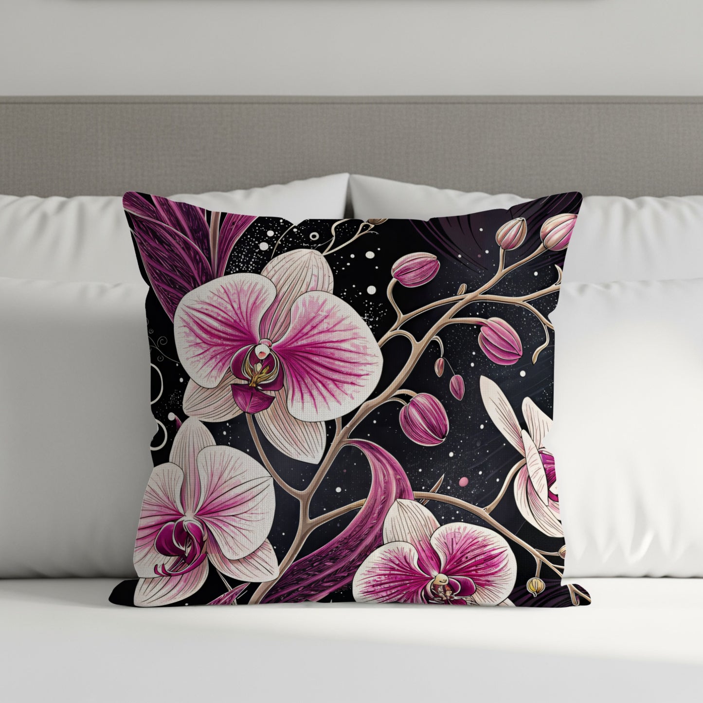 Pink and White Floral Decorative Pillow Product