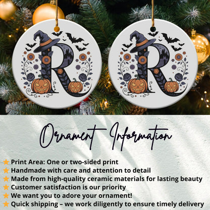 Personalized Halloween Initial Ornaments Holiday product