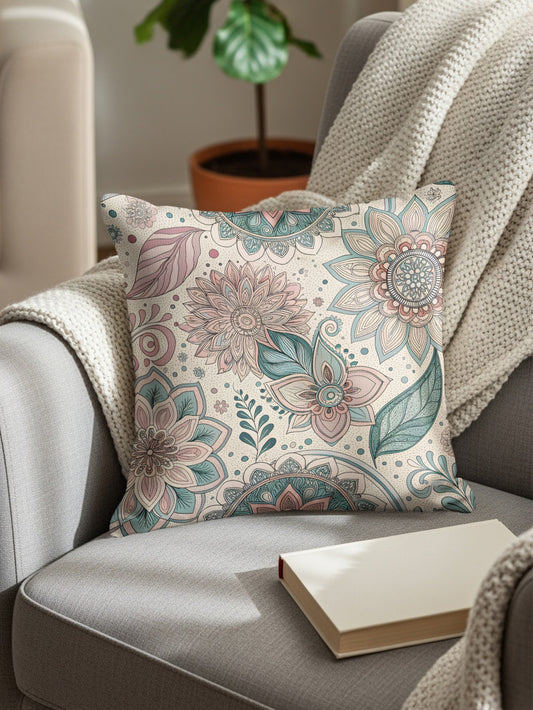 Floral Pattern Decorative Throw Pillow for Home Decor