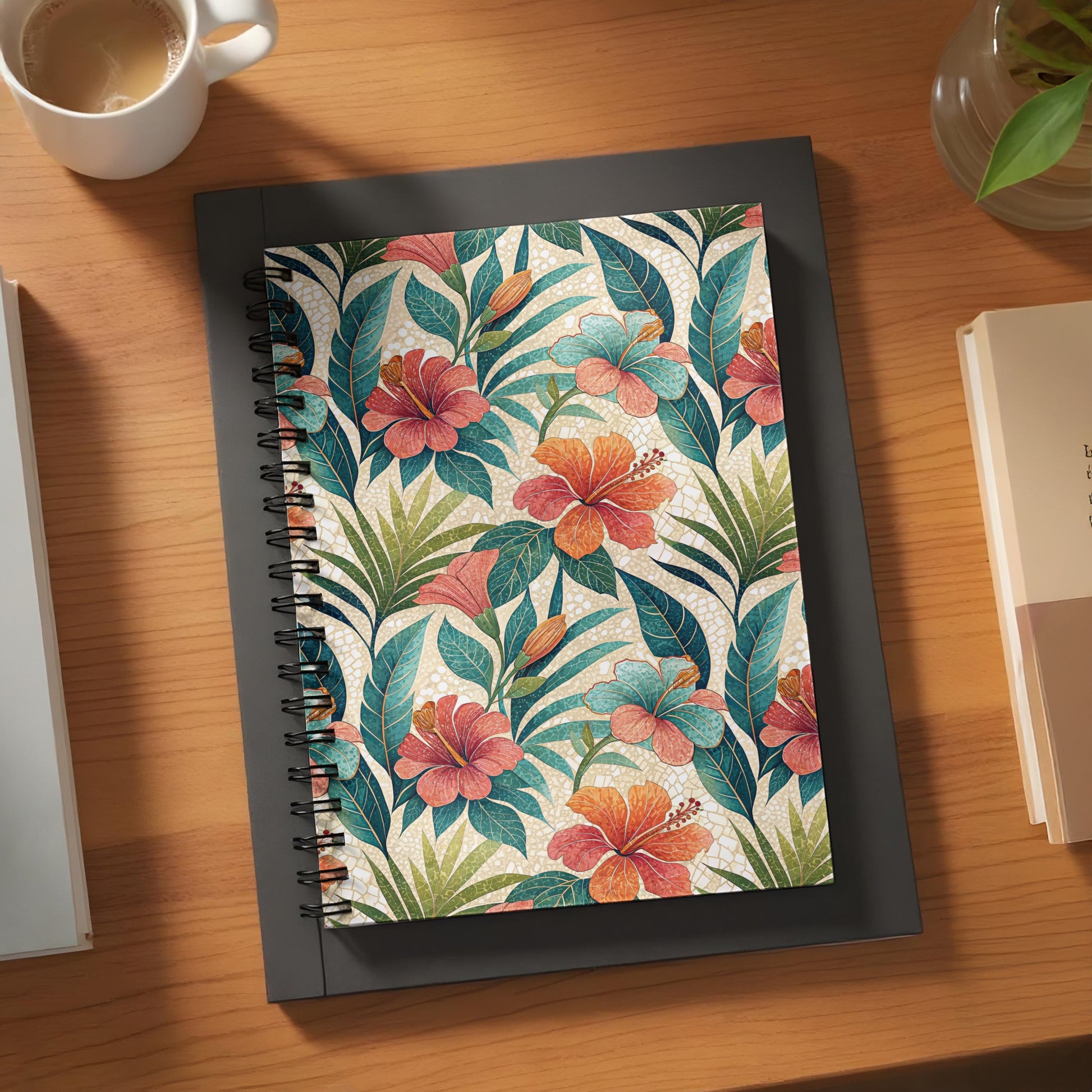 Colorful Tropical Floral Spiral Bound Notebook