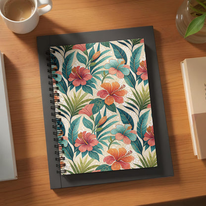 Colorful Tropical Floral Spiral Bound Notebook