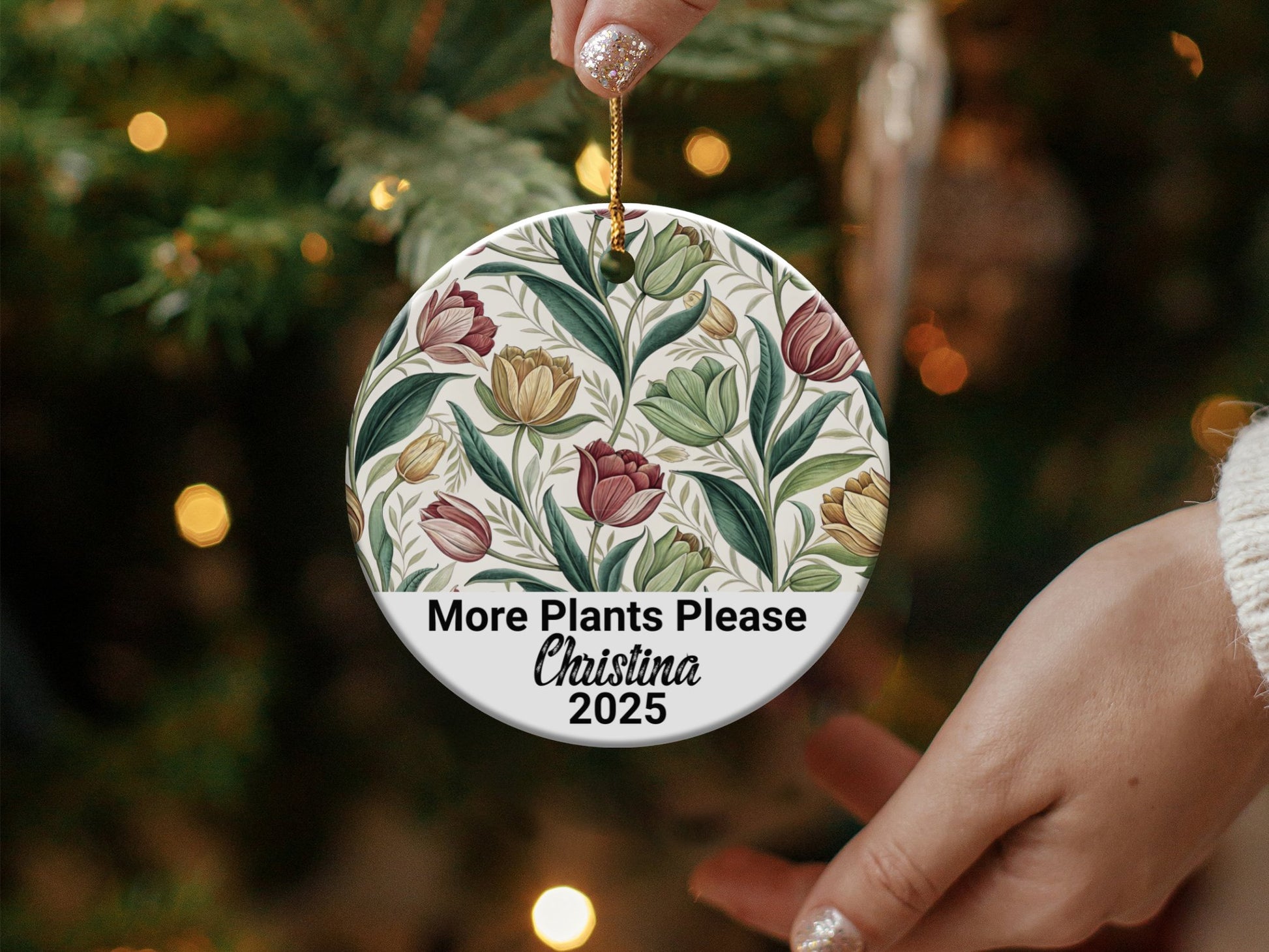 More Plants Please Floral Personalized Ornament product type
