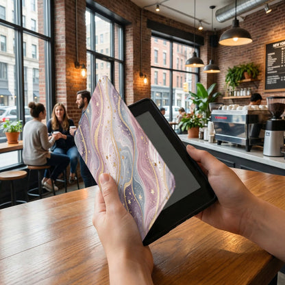 Pink and Blue Marble Patterned Tablet Case Cover