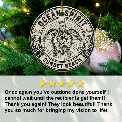 Ocean Spirit Sunset Beach Surf Club ornament product