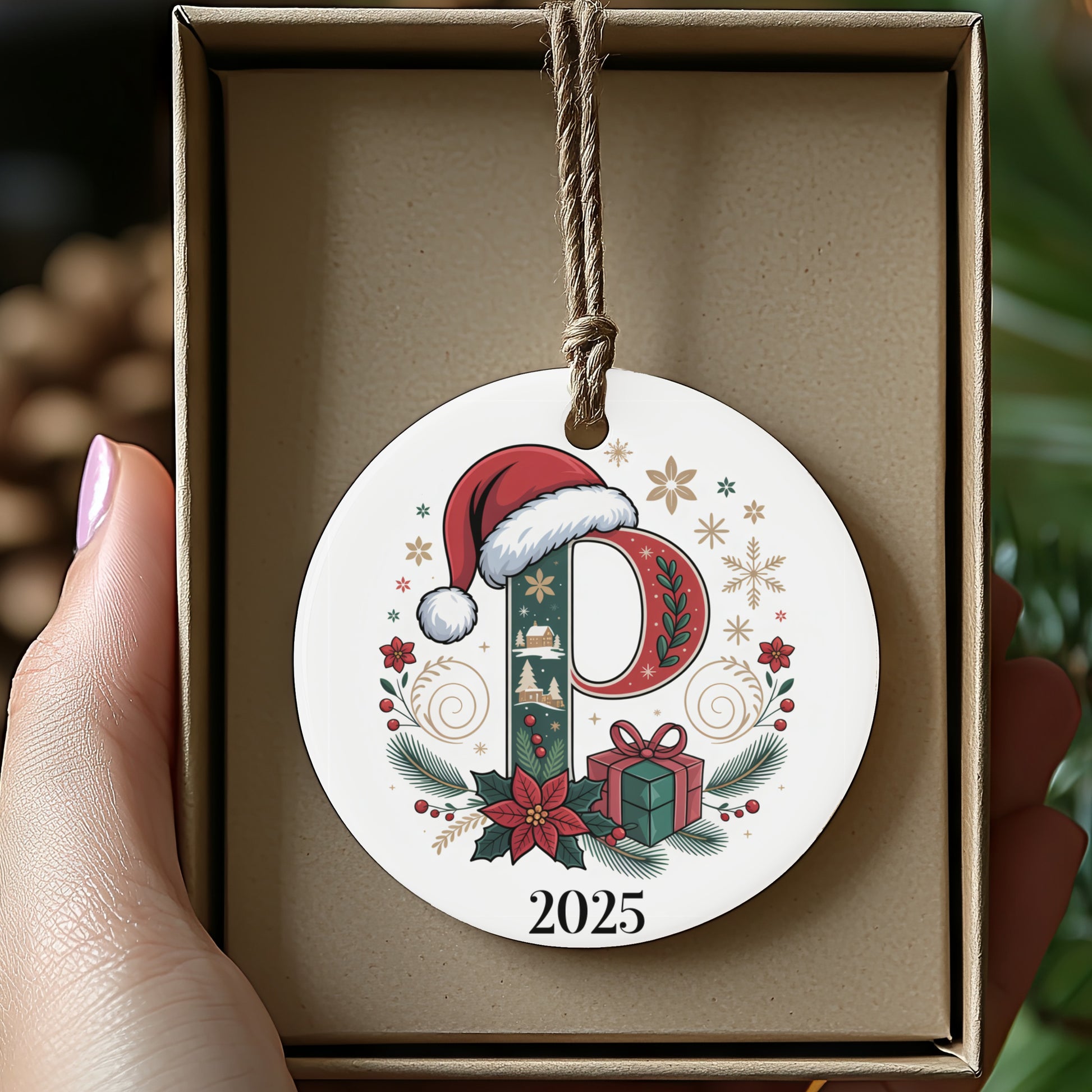 Festive Personalized 2025 Christmas Ornament Product