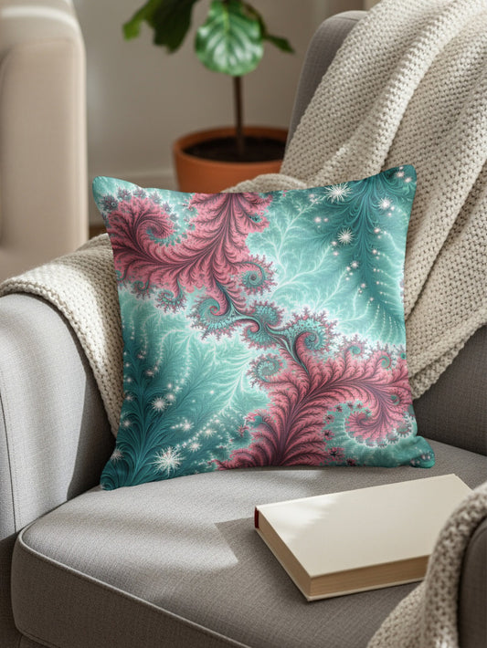Elegant Fractal Design Throw Pillow For Home Decor