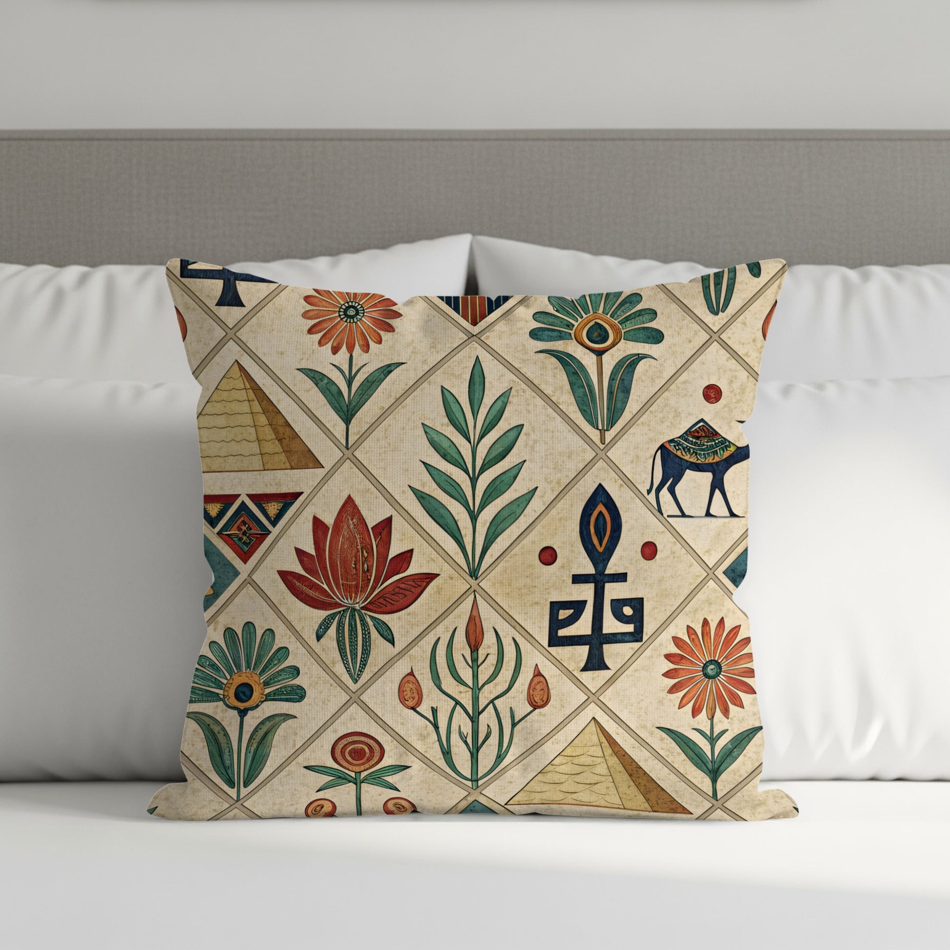 Vintage Egyptian Pattern Decorative Pillow Cover