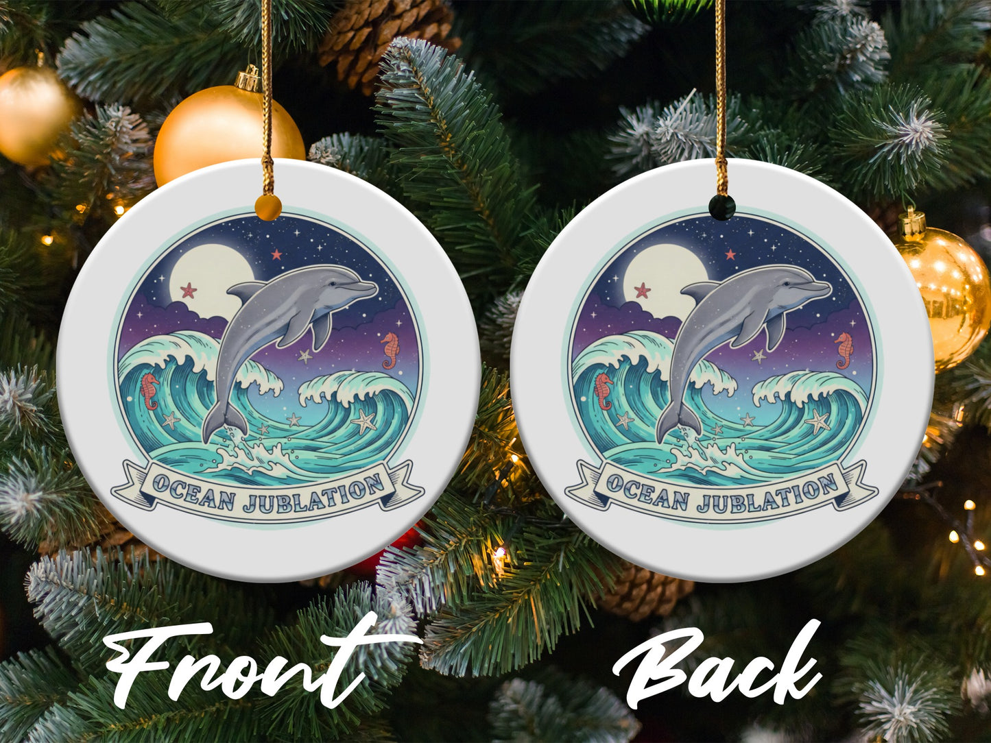 Ocean Jubilation Dolphin Christmas Ornament product
