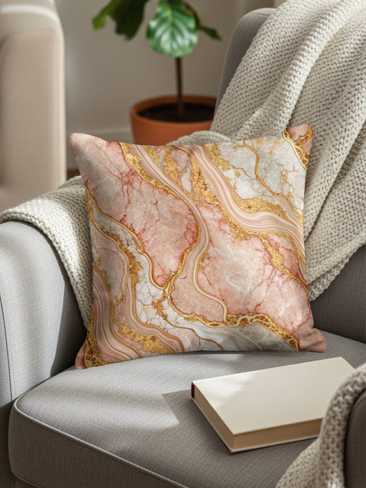 Marble Pattern Decorative Cushion for Home Decor