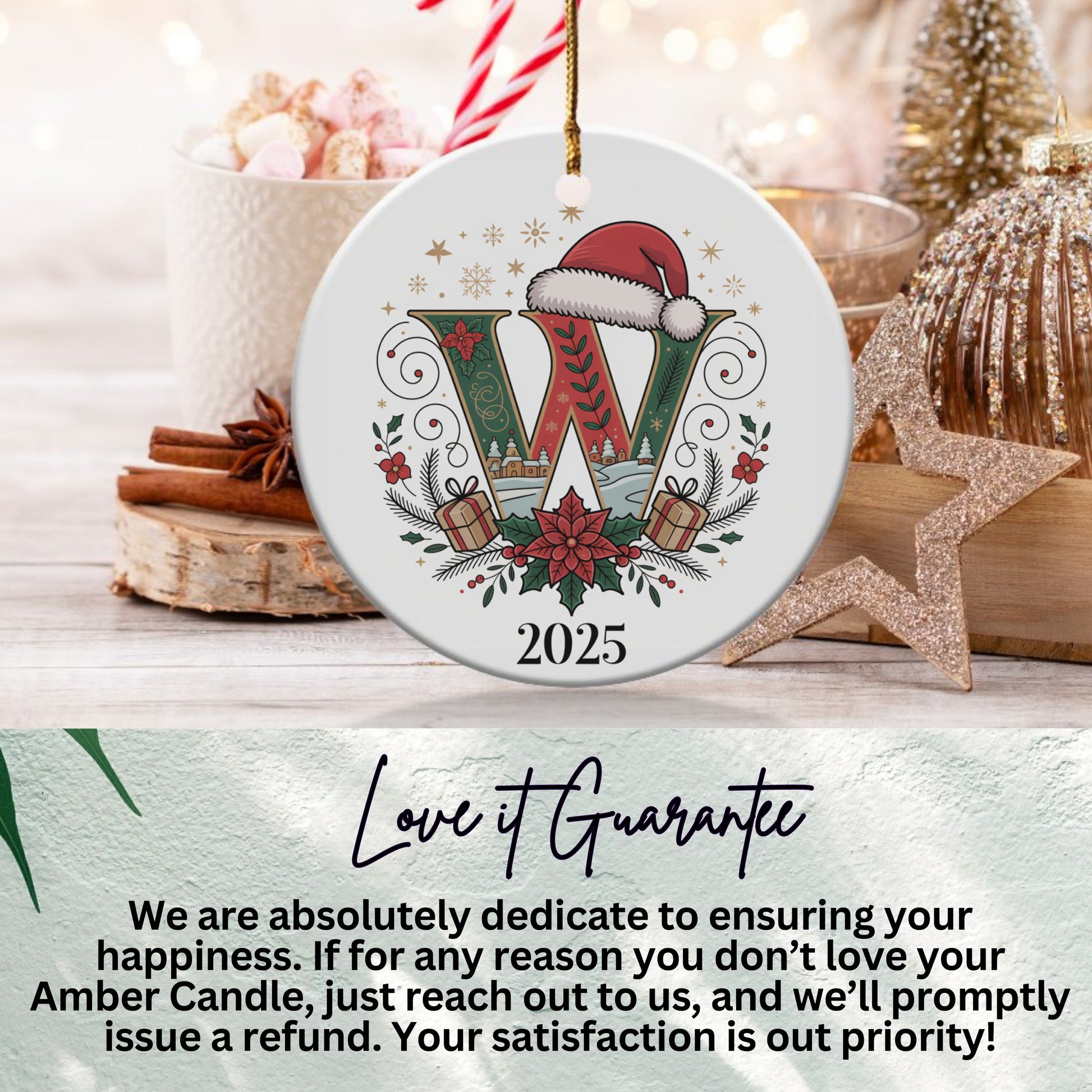 Personalized W Christmas Ornament Keepsake product