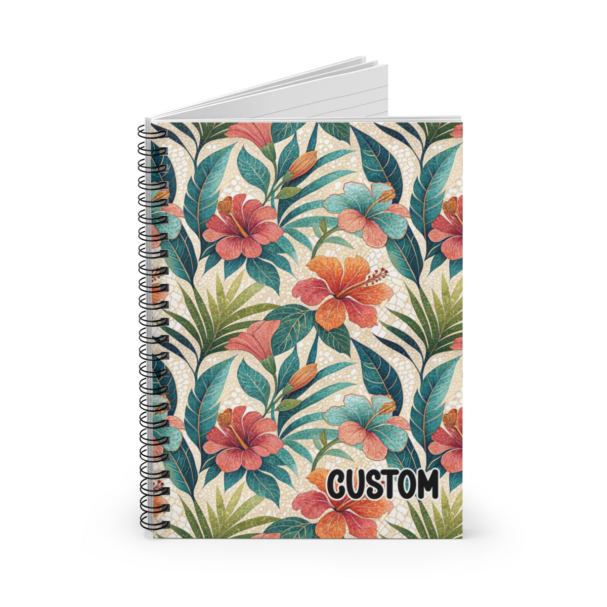 Custom Floral Pattern Spiral Bound Notebook